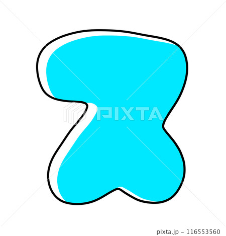 ゆるめシンプルなカタカナの『ス』丸っこいバージョン　ベタ塗り 116553560