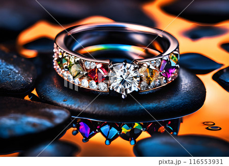 Beautiful Diamond ring on background. Beautiful Diamond ring on background. 116553931