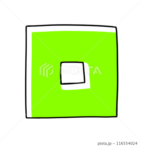 ゆるめシンプルなカタカナの『レ』角張りバージョン　ベタ塗り 116554024