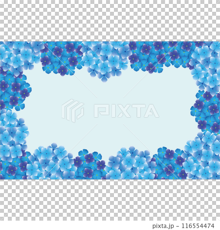 藍色繡球花框架 藍色繡球花框架 116554474