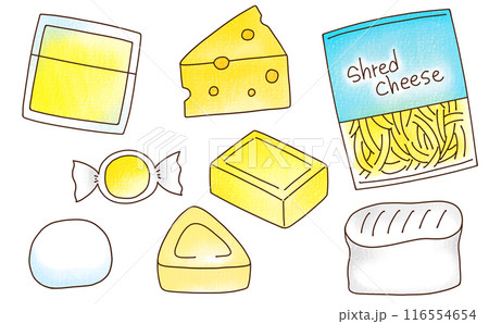 ゆるめシンプルチーズセット　アナログ風 116554654