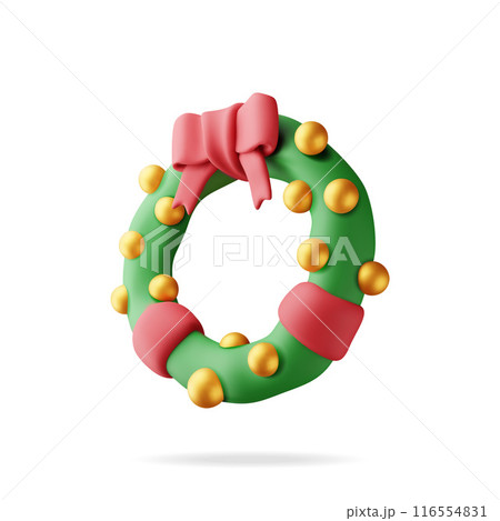 3D Christmas wreath with glass balls 116554831