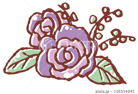 ラフタッチのバラのイラストアイコン 116554845