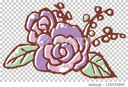 ラフタッチのバラのイラストアイコン 116554845