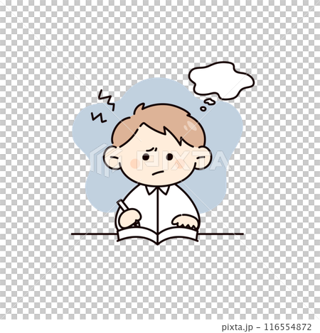 Illustration of a student studying Illustration of a student studying 116554872