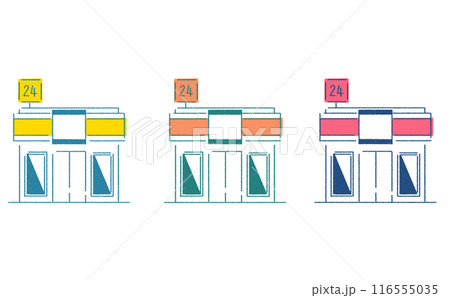 コンビニのイラストセット おしゃれ コンビニのイラストセット おしゃれ 116555035