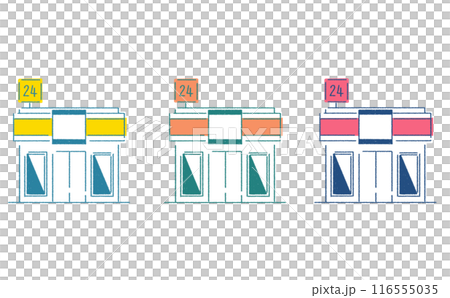 コンビニのイラストセット おしゃれ コンビニのイラストセット おしゃれ 116555035