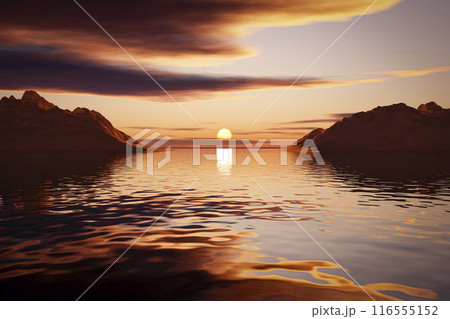Sunset over the water 116555152