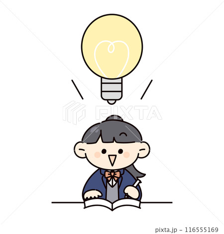 勉強中に閃く学生のイラスト 116555169