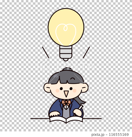 勉強中に閃く学生のイラスト 116555169