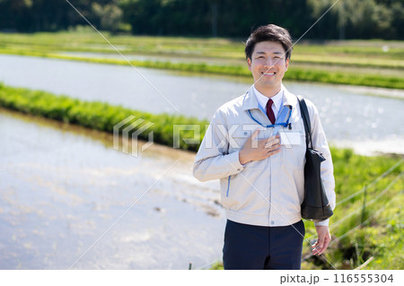 田んぼと職員 田んぼと職員 116555304