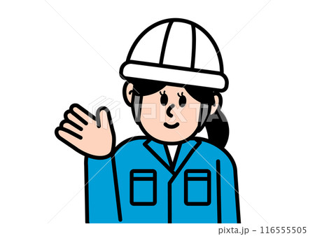 作業服を着た女性作業員のシンプルなイラスト 116555505