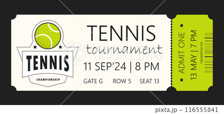 Tennis Ticket Template Tennis Ticket Template 116555841