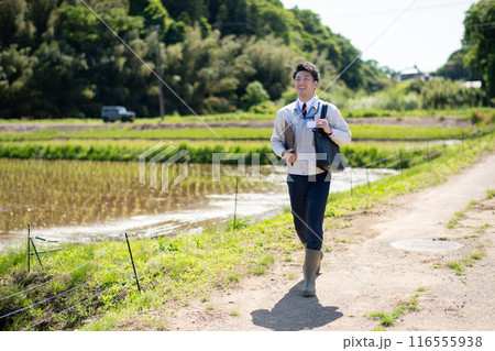 田んぼと職員 116555938