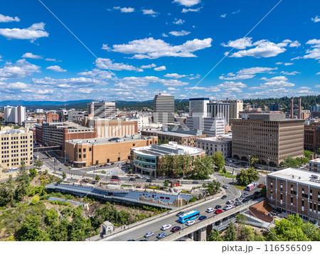 spokane downtown washington aerial view 116556509