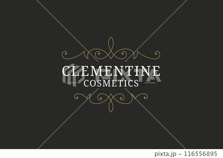 Classic flourish swirl golden luxury line logo design template for premium brand vector 116556895