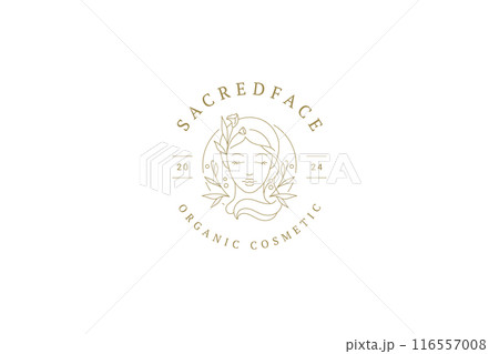 Elegant woman head with wildflower circle outline logo design template vector illustration Elegant woman head with wildflower circle outline logo design template vector illustration 116557008