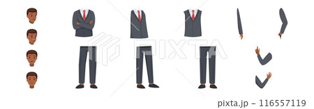 Office Man Character Constructor with Separated Body Part Vector Set Office Man Character Constructor with Separated Body Part Vector Set 116557119