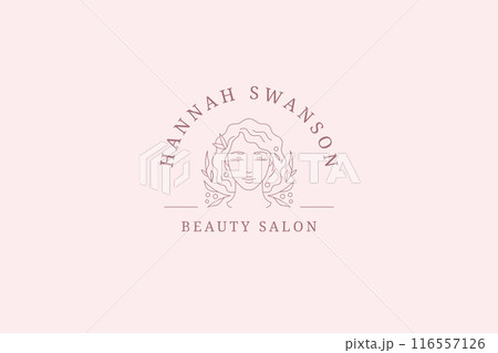 Romantic blossom woman floral portrait line logo design template vector illustration Romantic blossom woman floral portrait line logo design template vector illustration 116557126