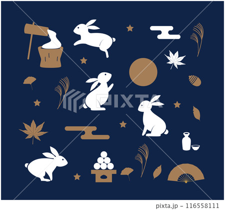 秋のお月見素材 116558111