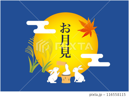 秋の紅葉　お月見　背景 116558115