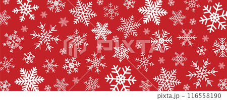 christmas snowflake background pattern in white and red colors vector illustration 116558190