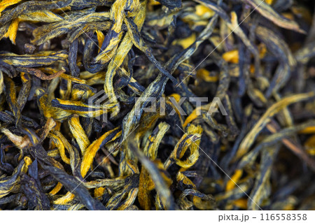 Close-up view of loose leaf black tea. 116558358