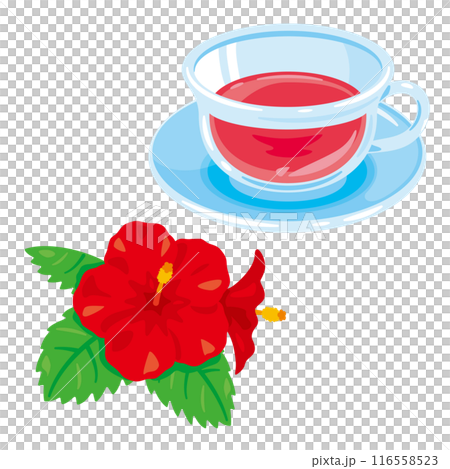 Hibiscus flowers and hibiscus tea 116558523