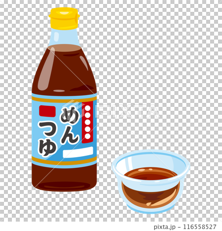 Mentsuyu in a bottle and in a small bowl 116558527