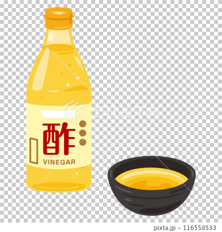 Vinegar in a bottle and in a small bowl 116558533