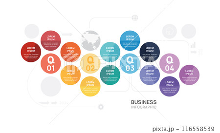 Infographic circle diagram 12 steps template for business, presentation vector infographics. 116558539