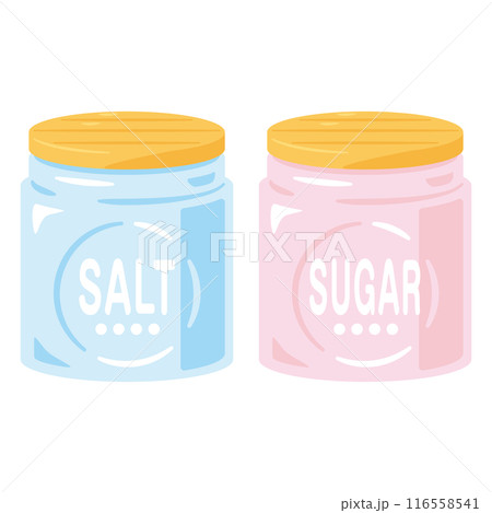 瓶に入った塩と砂糖 116558541