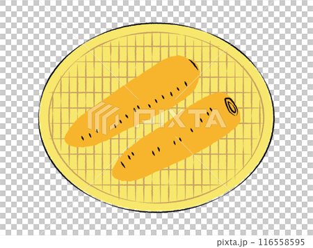 ザルに入ったにんじんのイラスト｜ベクター 116558595
