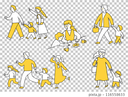 Family set having fun with children Family set having fun with children 116558633