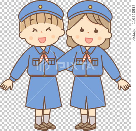 ガールスカウトの女の子二人 ガールスカウトの女の子二人 116558952