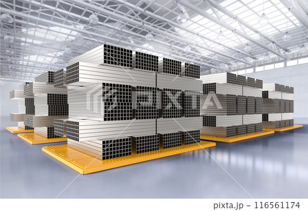 Stack of rectangular pipes 116561174