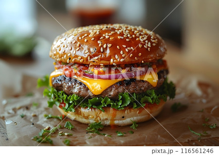 美味しそうなハンバーガー 116561246