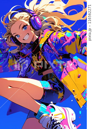 街でダンスする女の子　AI 116562271