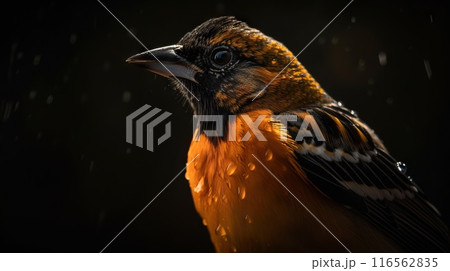 Northern Oriole bird with forest background. Generative AI 116562835