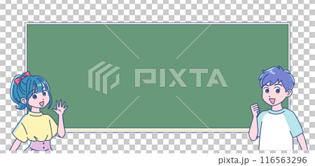 Smiling boy and girl posing in fist pump 116563296