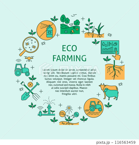 Eco farming round banner template 116563459