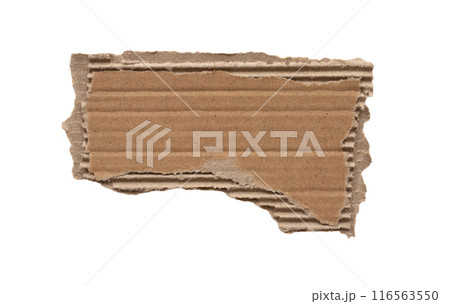 Brown Cardboard paper piece isolated on white background Brown Cardboard paper piece isolated on white background 116563550