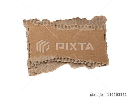 Brown Cardboard paper piece isolated on white background Brown Cardboard paper piece isolated on white background 116563551