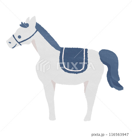 馬(白と青)テクスチャ有 馬(白と青)テクスチャ有 116563947