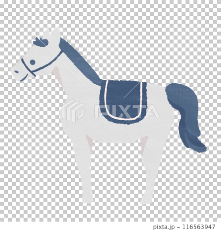 馬(白と青)テクスチャ有 馬(白と青)テクスチャ有 116563947