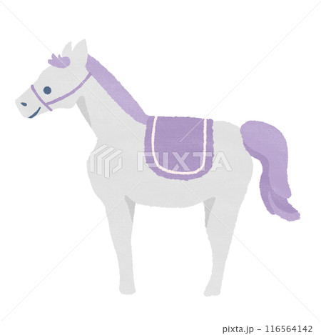 馬(白と紫)テクスチャ有 馬(白と紫)テクスチャ有 116564142