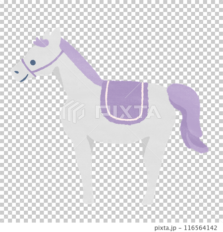 馬(白と紫)テクスチャ有 馬(白と紫)テクスチャ有 116564142