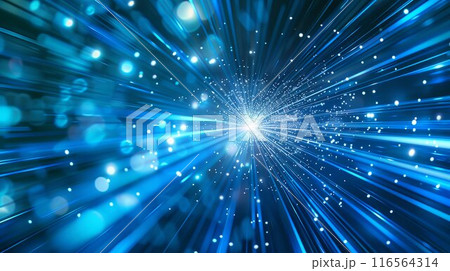 デジタルの青い光の背景素材 デジタルの青い光の背景素材 116564314