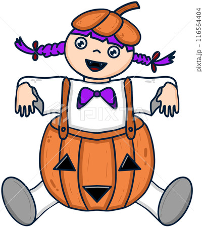 Halloween pumpkin girl Halloween pumpkin girl 116564404