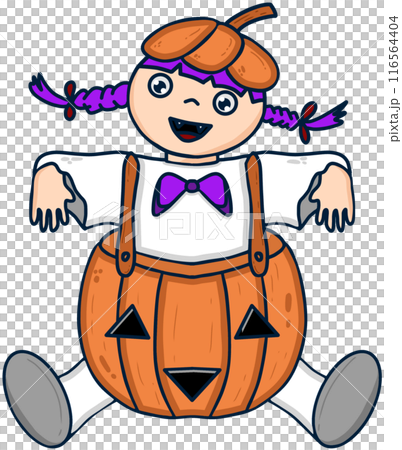 Halloween pumpkin girl Halloween pumpkin girl 116564404